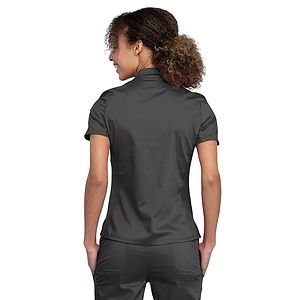 Cherokee - Workwear Revolution - Women's 1-Pocket Tuckable Snap Front Polo Shirt