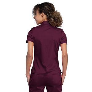 Cherokee - Workwear Revolution - Women's 1-Pocket Tuckable Snap Front Polo Shirt