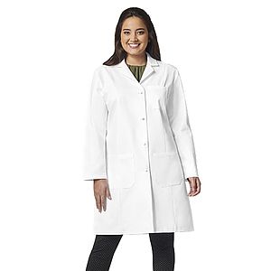 Fashion Seal Lab Coats - Women's Three-Pocket 39" Full-Length Knot Button Lab Coat