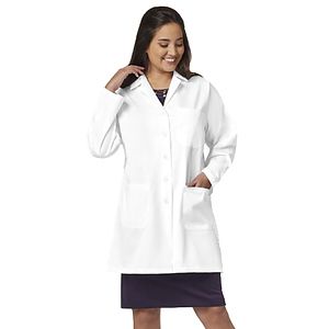 Fashion Seal Lab Coats - Women's Three-Pocket 34" Mid-Length Button Closure Lab Coat