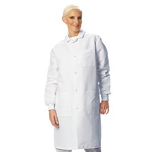 Fashion Seal - Fashion Seal Reusable Protective Apparel - Unisex Three-Pocket Snap-Front Barrier Protective Lab Coat