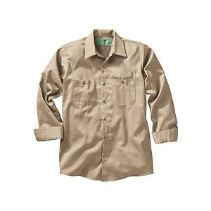 Red Kap Shirts -  Men's Long Sleeve Wrinkle-Resistant Cotton Work Shirt