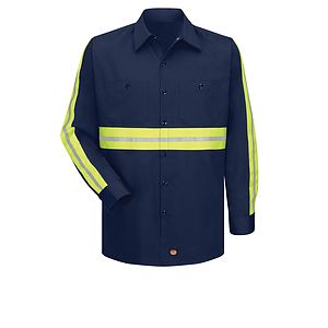 Red Kap Shirts -  Men's Long Sleeve Wrinkle-Resistant Cotton Work Shirt