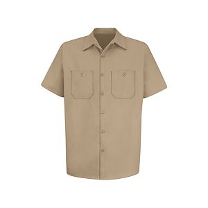 Red Kap Shirts -  Men's Short Sleeve Wrinkle-Resistant Cotton Work Shirt