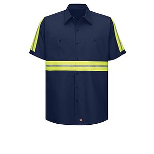 Red Kap Shirts -  Men's Short Sleeve Wrinkle-Resistant Cotton Work Shirt