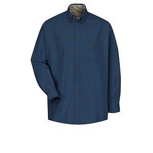 Red Kap Shirts -  Men's Long Sleeve Cotton Contrast Dress Shirt