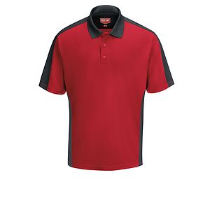 Red Kap Shirts -  Men's Short Sleeve Performance Knit Two-Tone Polo