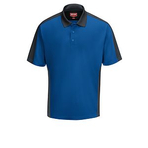 Red Kap Shirts -  Men's Short Sleeve Performance Knit Two-Tone Polo