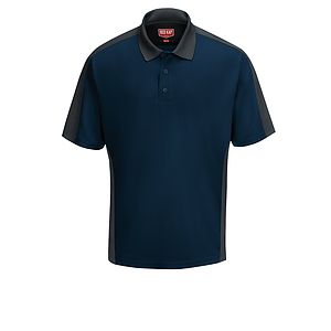Red Kap Shirts -  Men's Short Sleeve Performance Knit Two-Tone Polo