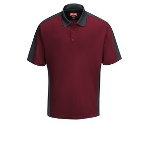 Red Kap Shirts -  Men's Short Sleeve Performance Knit Two-Tone Polo