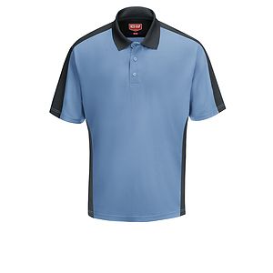 Red Kap Shirts -  Men's Short Sleeve Performance Knit Two-Tone Polo