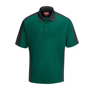 Red Kap Shirts -  Men's Short Sleeve Performance Knit Two-Tone Polo
