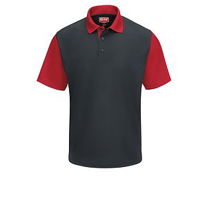 Red Kap Shirts -  Men's Short Sleeve Performance Knit Color-Block Polo