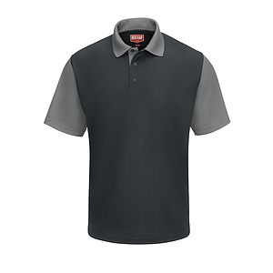 Red Kap Shirts -  Men's Short Sleeve Performance Knit Color-Block Polo