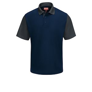 Red Kap Shirts -  Men's Short Sleeve Performance Knit Color-Block Polo