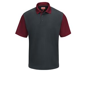Red Kap Shirts -  Men's Short Sleeve Performance Knit Color-Block Polo