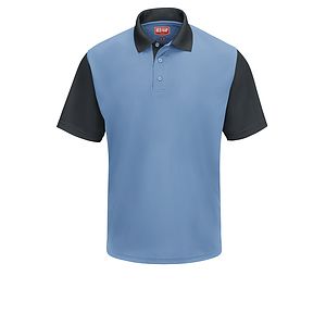 Red Kap Shirts -  Men's Short Sleeve Performance Knit Color-Block Polo