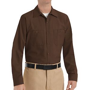 Red Kap Shirts -  Men's Long Sleeve Industrial Work Shirt