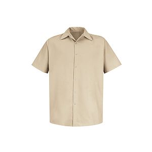 Red Kap Food Processing - Men's Gripper-Front Short-Sleeve Pocketless Work Shirt