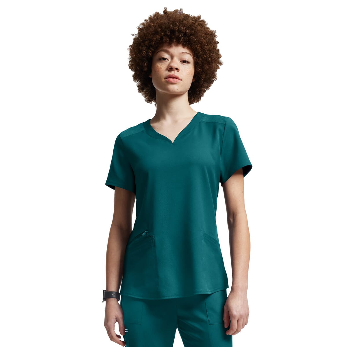 White Cross - VIBE - Women's Curved V-Neckline Top
