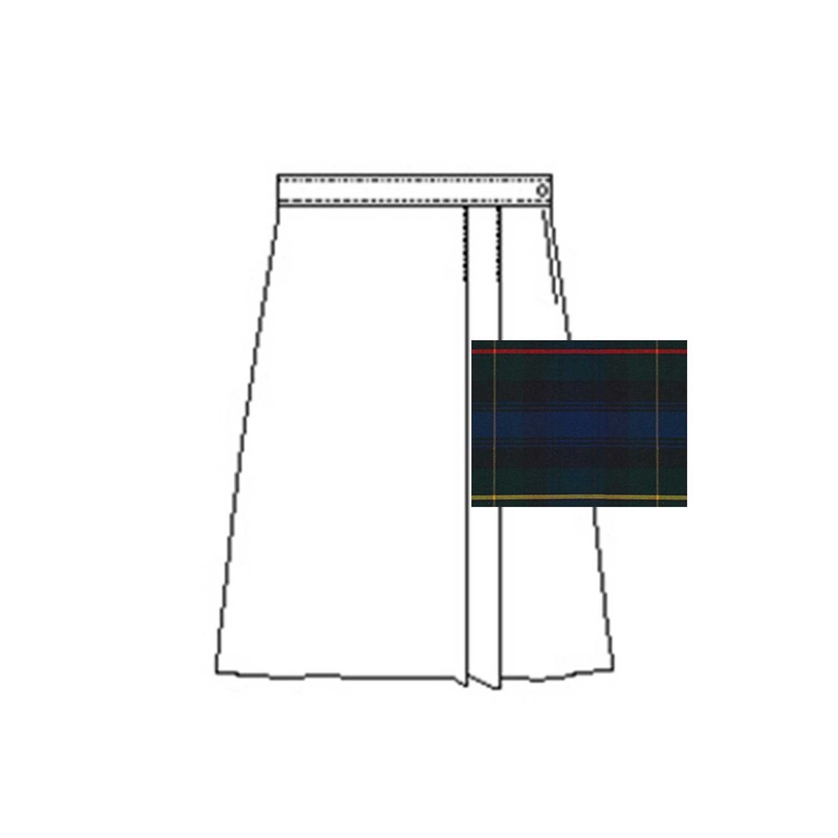 A+ Uniforms - Girls' Pocketless Blend Plaid Skort