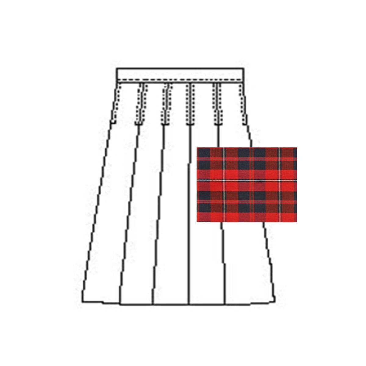 A+ Uniforms - Girls' Model 43 Blend Plaid Skirt