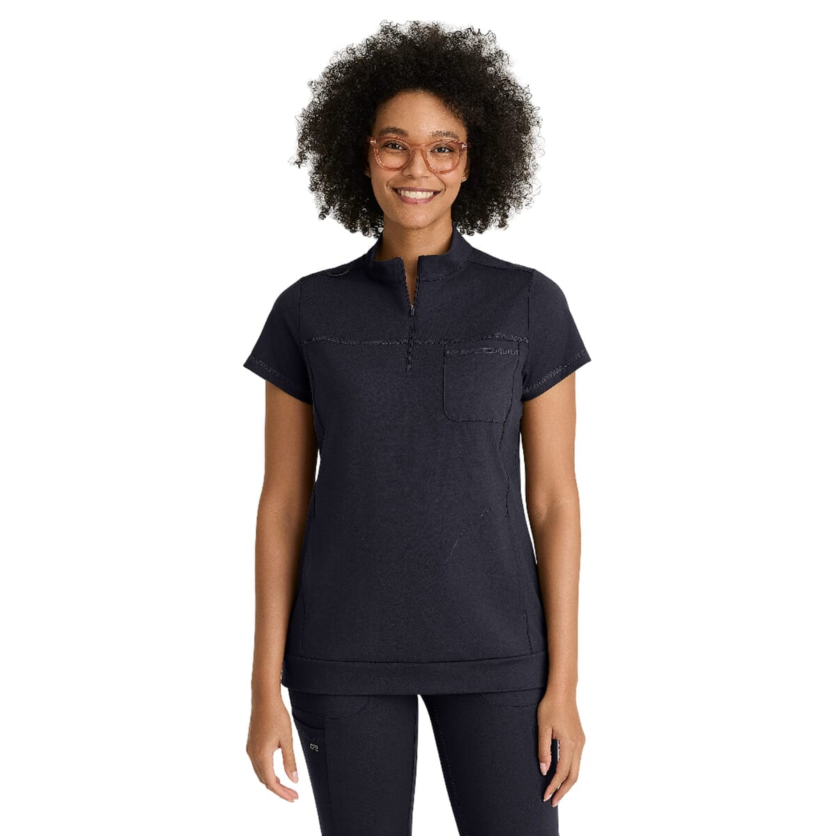 Barco One Performance Knit - Women's Three-Pocket Mock Neck Vigor Scrub Top