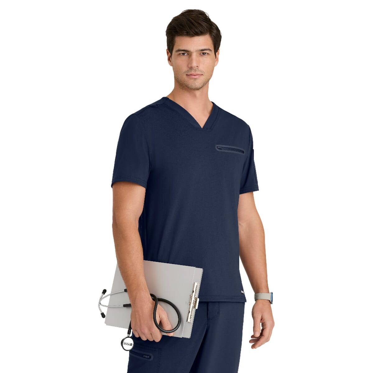 Grey's Anatomy Knit Stretch - Men's Two-Pocket V-Neck Clarity Scrub Top