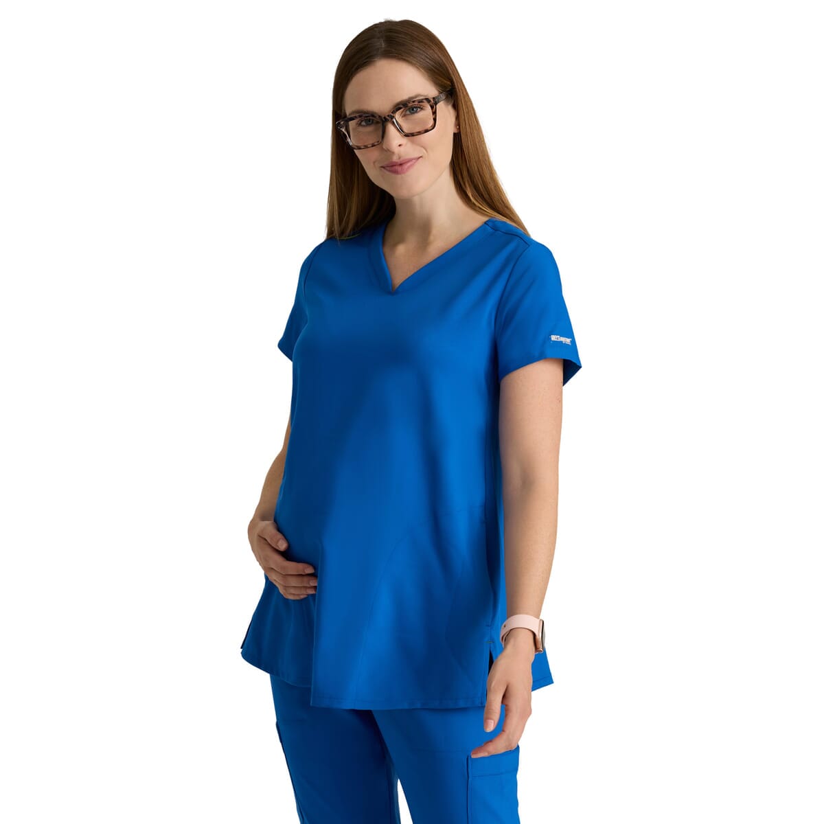 Grey's Anatomy Evolve Stretch - Women's Two-Pocket Promise Maternity Scrub Top
