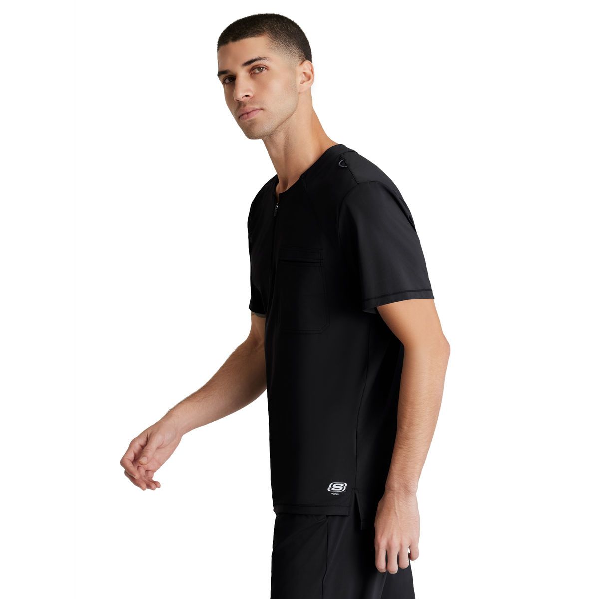 Skechers Slip-Ins - Men's One-Pocket Curved Neck Flex Scrub Top