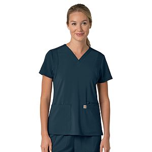 Carhartt Scrubs - Force Cross-Flex - Women's Three-Pocket Flex Panel V-Neck Top