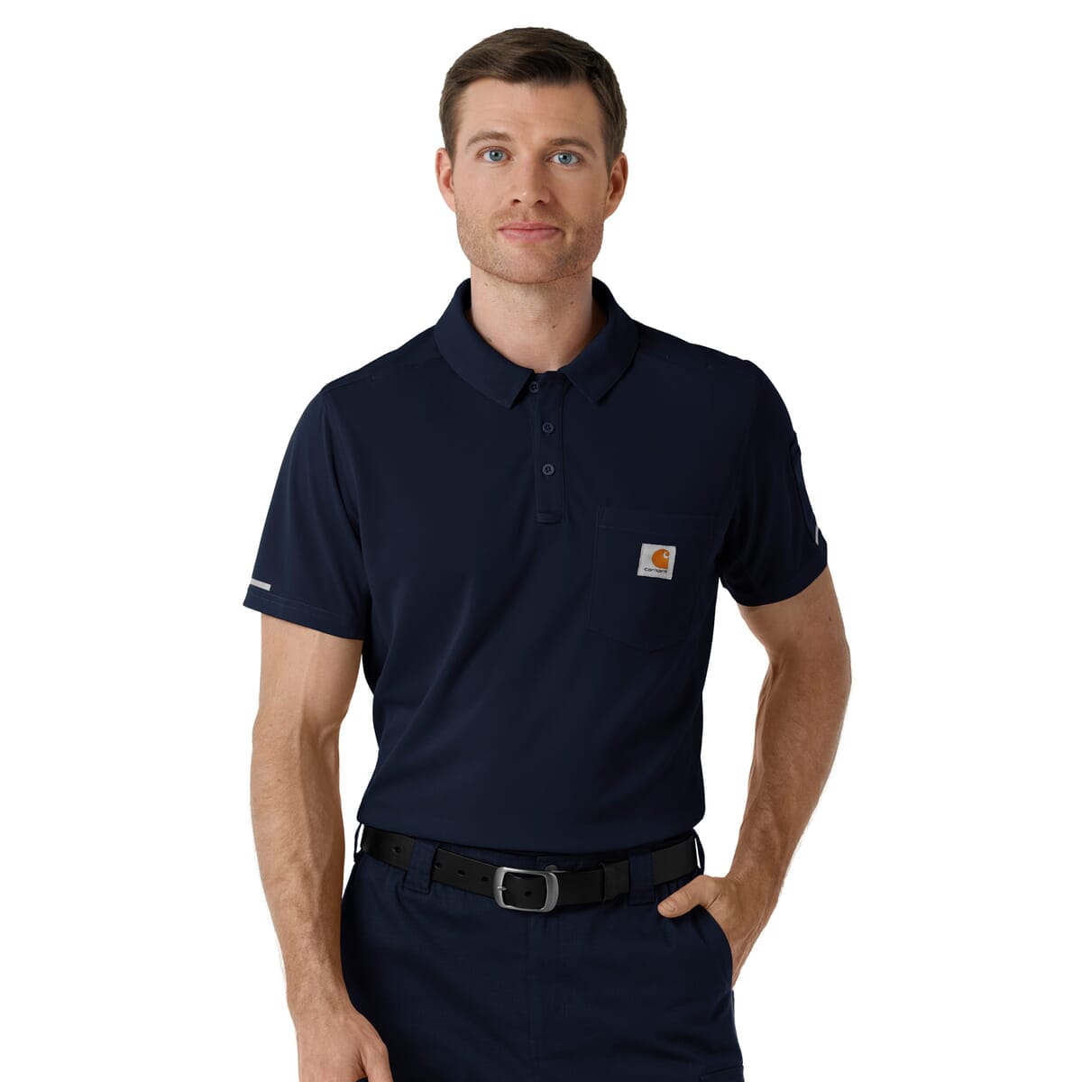 Carhartt Scrubs - Men's Three-Pocket Lightweight Short Sleeve Polo Scrub Top
