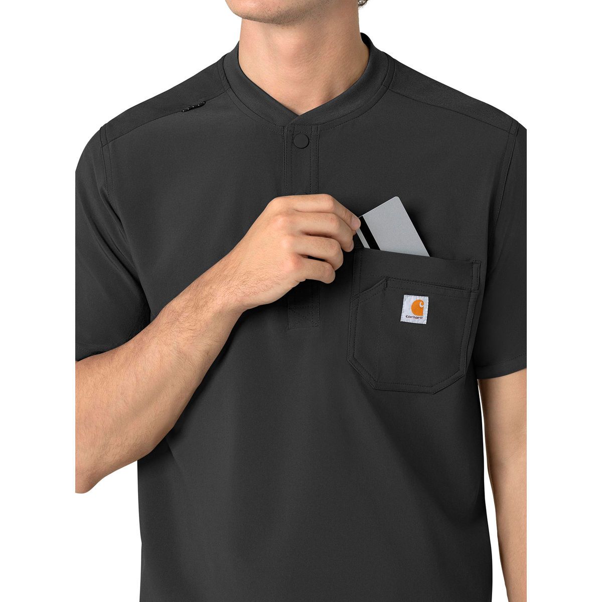 Carhartt Scrubs - Force Cross-Flex - Men's Three-Pocket Henley Top