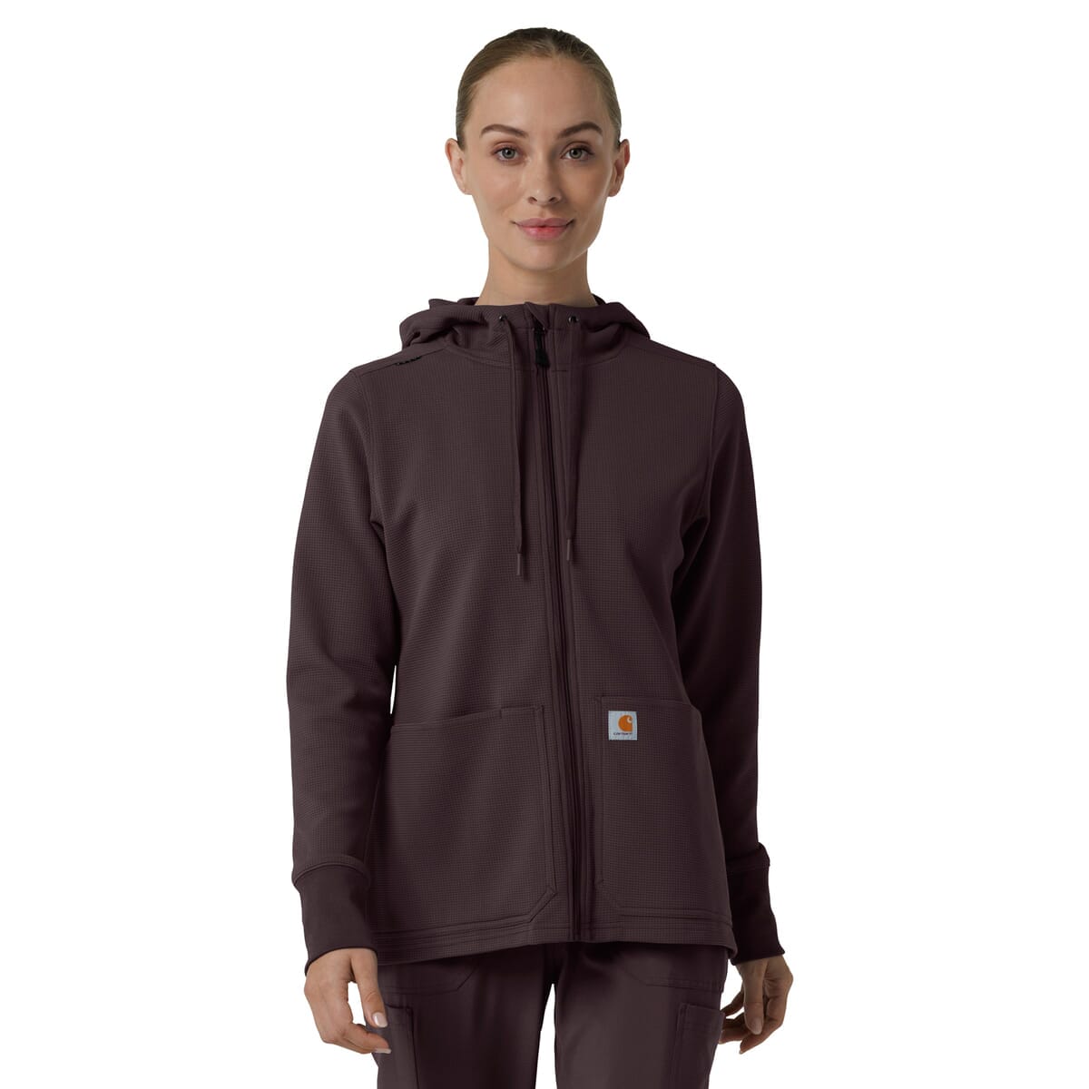 Carhartt Scrubs - Layers - Women's Three-Pocket Full Zip Waffle Hoodie