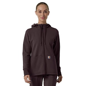 Carhartt Scrubs - Layers - Women's Three-Pocket Full Zip Waffle Hoodie