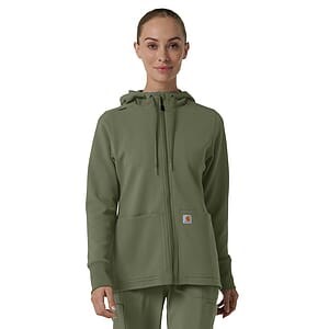 Carhartt Scrubs - Layers - Women's Three-Pocket Full Zip Waffle Hoodie