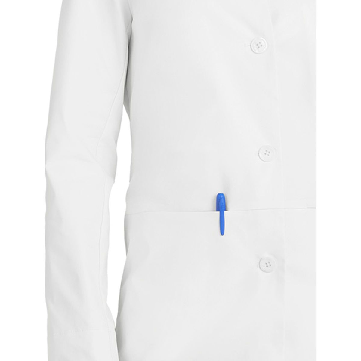 koi - Essentials - Women's Collarless Pearlized Button-Front Care Lab Coat