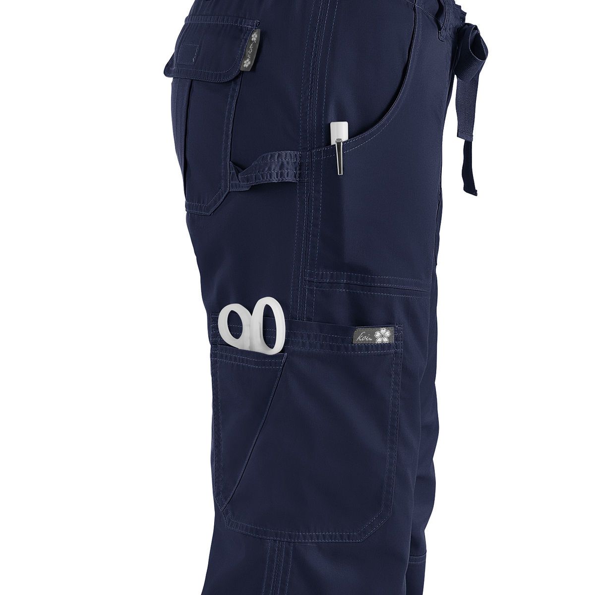 koi - Classics - Women's Extra Petite 7-Pocket Adjustable Drawstring Lindsey Cargo Pant
