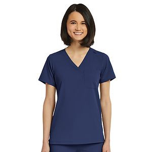 ScrubJoy Originals - Women's Fitted One-Pocket V-Neck Top