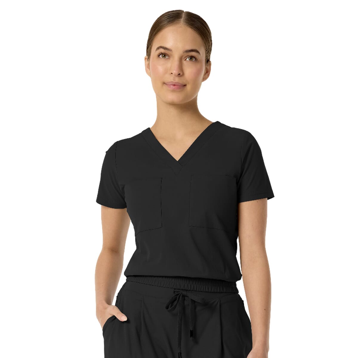 Parkley Kinetic - Women's Two-Pocket CELINE Tuck Band V-Neck Top