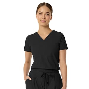 Parkley Kinetic - Women's Two-Pocket CELINE Tuck Band V-Neck Top