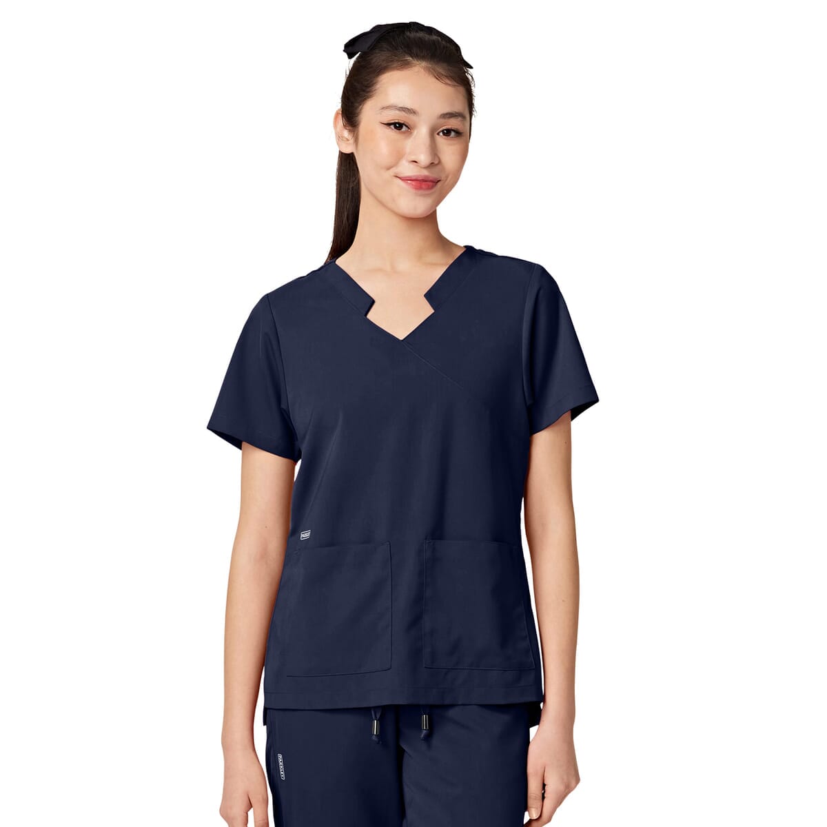Parkley ABC - Women's Two-Pocket TESS Mandarin Mock Wrap Top