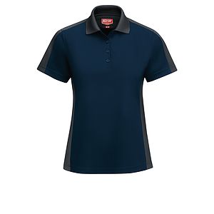 Red Kap Shirts -  Women's Short Sleeve Performance Knit Two-Tone Polo