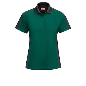 Red Kap Shirts -  Women's Short Sleeve Performance Knit Two-Tone Polo