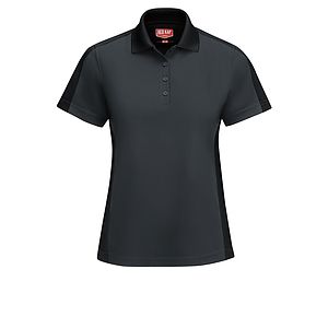 Red Kap Shirts -  Women's Short Sleeve Performance Knit Two-Tone Polo
