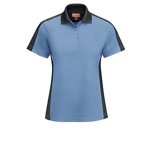 Red Kap Shirts -  Women's Short Sleeve Performance Knit Two-Tone Polo