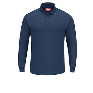 Red Kap Shirts -  Men's Long Sleeve Solid Performance Polo