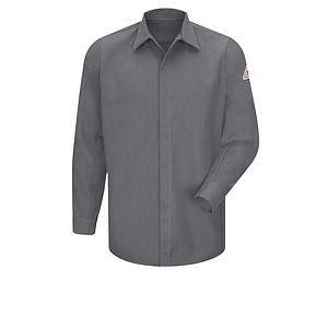 Bulwark - Work Shirt - Men's 7Oz Ct2 Gripper Front Shirt Grey