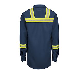 Bulwark Shirts - Unisex Enhanced Visibility Concealed-Gripper Pocketless Work Shirt