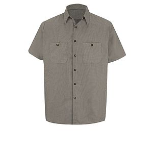 Red Kap Shirts -  Men's Short Sleeve Striped Work Shirt
